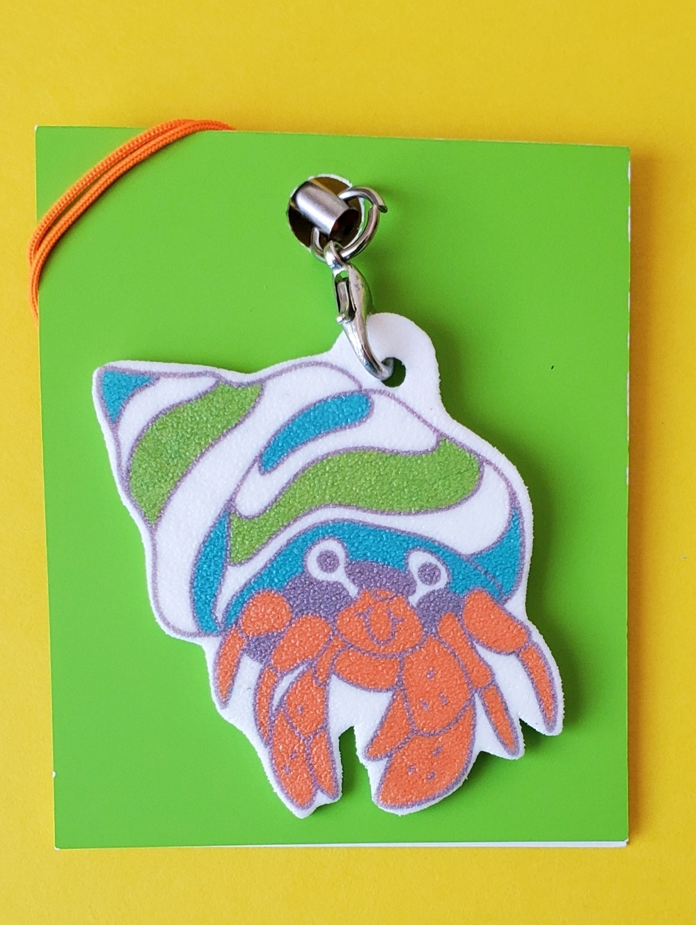 Cute Handmade Cartoon Light Hermit Crab Charm Keychain By Mattoodles